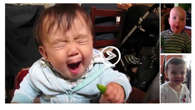 Baby Has new Experiences and Funny Reaction