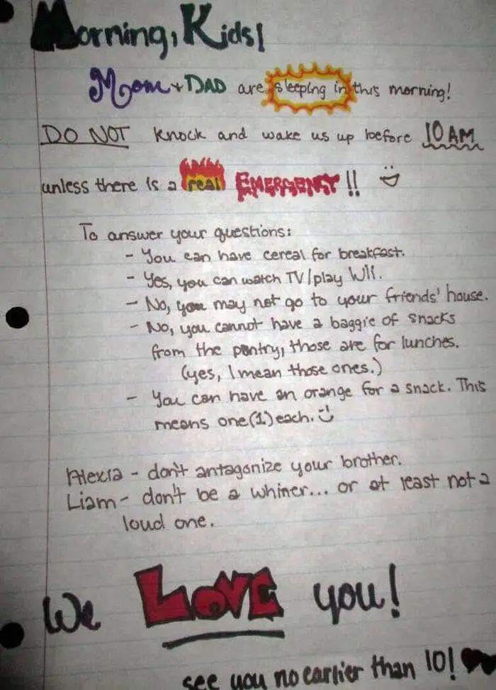 10+ Burst-Into-Laughter Parents Notes To Their Children