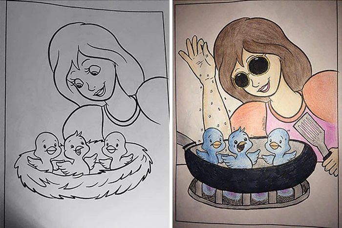 adults ruin children coloring books