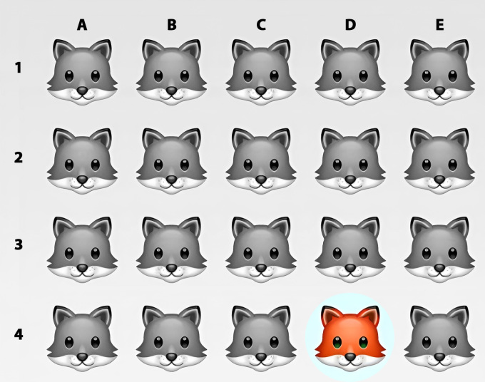 Find the unique different fox. How long did it take you to find that fox?